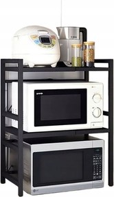Állítható Dupla Polc Állvány Konyhai Mikrohullámú Sütő Fölé Ajándék