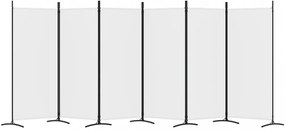 6 paneles fehér szövet térelválasztó 520x180 cm