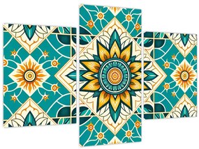 Kép - Türkiz minta (90x60 cm)
