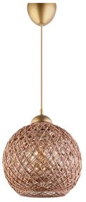 Barna-aranyszínű függőlámpa textil búrával ø 22 cm – Opviq lights