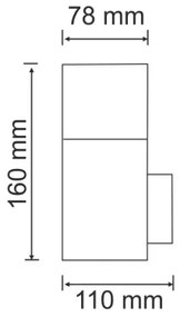 Kültéri fali lámpa NEW YORK 1xE27/12W/230V IP44 antracit