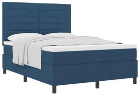 Boxspring Ágy Ágyneművel Kék 140x200 cm Szövet