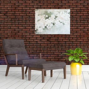 Üveg kép - Fehér virág absztrakció (70x50 cm)