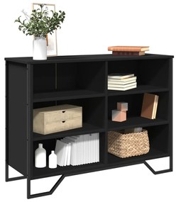fekete szerelt fa tálalószekrény 101 x 35,5 x 74,5 cm
