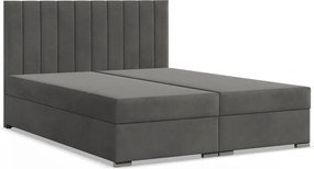 Agen ágy, bársony, 160 x 200, ágyneműtartóval, sötétszürke