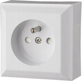 Falra szerelhető elektromos aljzat földeléssel Gao fehér Qqq