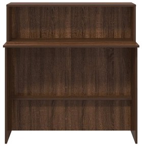 recepciós pult barna tölgyszínű 100x50x103,5 cm szerelt fa