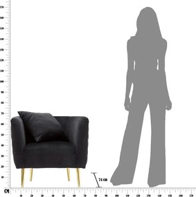 Fekete bársony fotel Bucarest – Mauro Ferretti