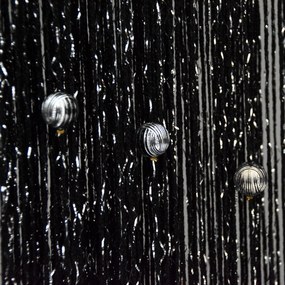 Függöny Spagetti Gyöngyökkel Ezüst Gömbök 300x250 Fekete