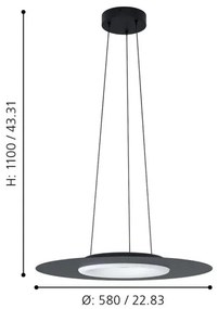 Eglo 99125 - RGB LED dimmelhető COMPO ROSSO-C függeszték 16W 230V