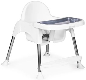 Etetőszék 2 az 1-ben tálcával övekkel fehér