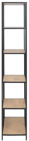 SARON könyvespolc, tölgy/fekete színben