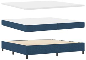 Boxspring Ágy Matraccal Kék 200x200 cm Szövet