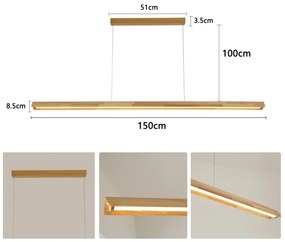 Brilagi - LED függeszték kábelen UMEA WOOD LED/40W/230V 150 cm fa