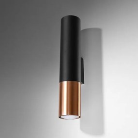 Sollux SL.0944 - Fali lámpa LOOPEZ 2xGU10/10W/230V fekete/réz
