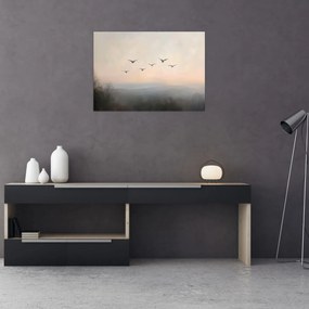 Üveg kép - Madárcsapat (70x50 cm)