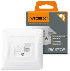 Videx Binera CAT6 fehér színű süllyesztett fali informatikai csatlakozó aljzat