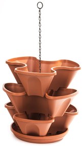 2-részes felakasztható virágpiramis – terrakotta, 23 cm