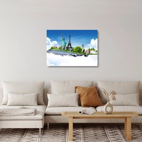 Kép - utazás a világ körül (üvegen) (70x50 cm)