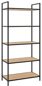 Fekete-natúr színű polcos állvány tölgyfa dekorral 70x156x35 cm Altino – Unique Furniture