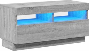 vidaXL szürke sonoma TV-szekrény LED világítással 80 x 35 x 40 cm