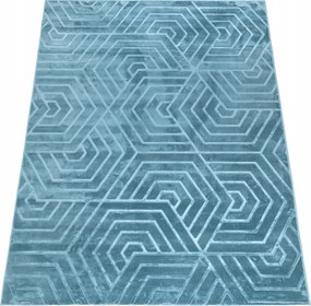 Nappali Szőnyeg 200x300 Modern Fényes Kék Nagy Elegáns 2x3