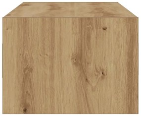 kézműves tölgy színű TV-szekrény LED-lámpákkal 100X35,5x25 cm