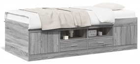 szürke sonoma kanapéágy fiókkal matrac nélkül 100x200 cm