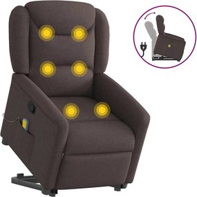 vidaXL sötétbarna szövet dönthető masszázs- és állófotel