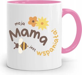 Rózsaszín Bögre Ajándék Anyukáknak Csodálatos Anya fényképes nyomtatással