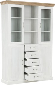 vitrines szekrény, északi sosna/vadtölgy, ROYAL W2D