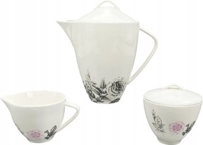 Rózsa 5 részes készlet (vízforraló 1600ml, tejeskancsó 150ml, cukortartó 150ml)