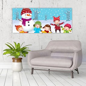 Kép - Téli gyerekes mulatságok (120x50 cm)