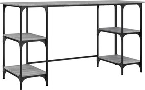vidaXL szürke sonoma színű fém és szerelt fa íróasztal 140x50x75 cm