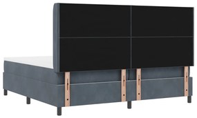 Boxspring ágy matraccal és LED világítással sötétszürke 200x200 cm bársony