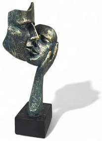 Asztaldísz 35x22x13 cm gyanta/patina