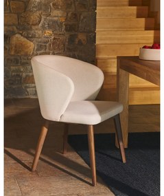 Krémszínű kárpitozott étkezőfotel Darice – Kave Home
