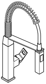 GROHE 31395000 - EUROCUBE 547 mm mosogató csaptelep, fényes króm