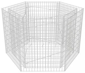 vidaXL hatszögletű gabion magaságyás 160 x 140 x 100 cm