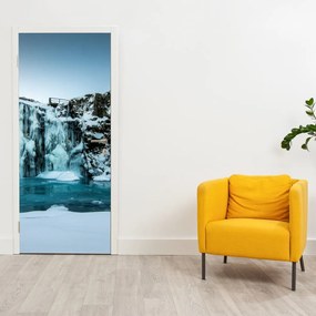 Fotótapéta ajtóra - Fagyott vízesések (95x205cm)