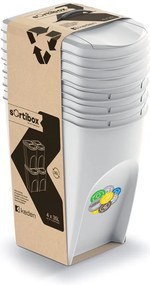 Prosperplast SORTIBOX 4 x 35 l szemetes kuka hamuszínű