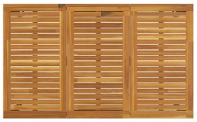 7 darabos kerti étkező szett Bézs poli rattan akácia, Egymásra rakható kerti szék párnákkal - 2 darabos készlet Bézs poli rattanban, Kerti asztal 150x90x75 cm Szilárd akácia fa és fém