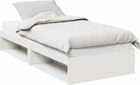 vidaXL fehér tömör fenyőfa kanapéágy matraccal 90 x 200 cm