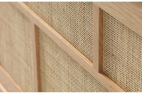 Natúr színű alacsony komód tolóajtóval, tölgyfa dekorral 180x80 cm Barrali – Unique Furniture