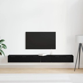 Fali szekrények 2 db Fekete tölgy 102x30x20 cm Szerelt fa