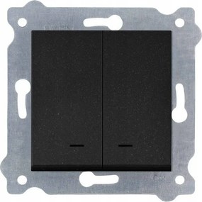 Exen Dupla váltókapcsoló Led háttérvilágítással, fekete, Met 203/14E