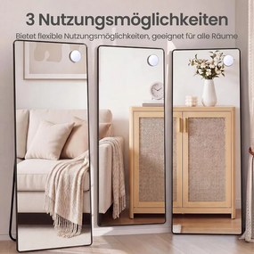 SONGMICS teljes alakos állótükör nagyítóval, 150 x 40 cm, fekete