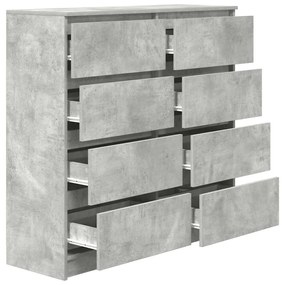 betonszürke szerelt fa tálalószekrény 100x35x99 cm