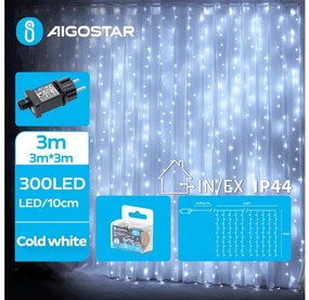 Aigostar B.V. Aigostar - LED Karácsonyi kültéri lánc 300xLED/8 funkció 6x3m IP44 hideg fehér AI1407