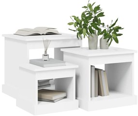 3 db fehér szerelt fa dohányzóasztal